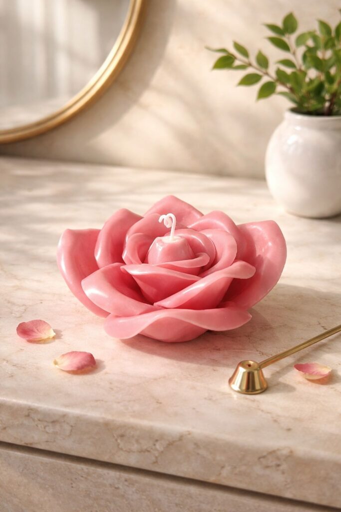 Świeca z wosku pszczelego rose bud